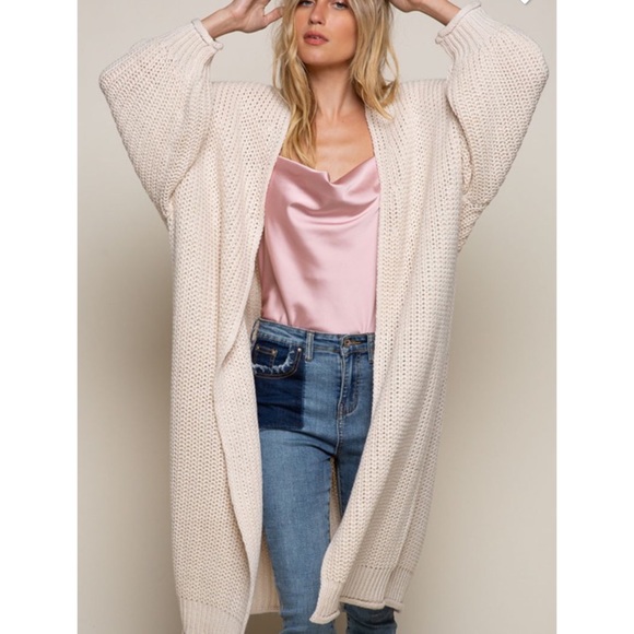 MAXI CARDIGAN ~ Powder beige - Picture 9 of 16